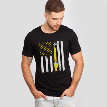 american flag craft beer black shirt